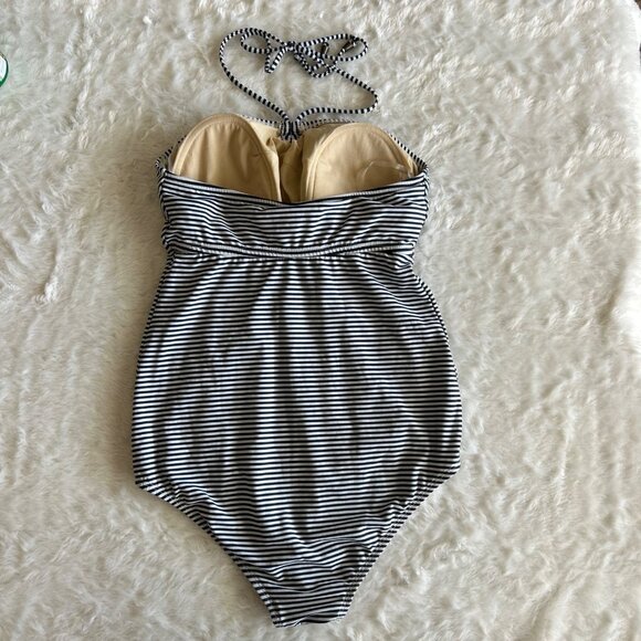 Nautical Striped One-Piece Maternity Swimsuit A Pea In The Pod Nylon Blend M - Picture 4 of 8